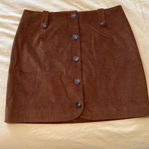 Sézane Brown corduroy skirt 98% cotton lining is super soft 100% Vicose
